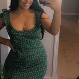 Tiger Mist GREEN Floral Maxi Dress (Size: US 4)